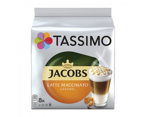 Кофе в капсулах JACOBS Latte Macchiato Caramel для кофемашин Tassimo, 8 порций (16 капсул), ш/к04802