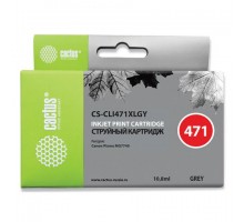 Картридж струйный CACTUS (CS-CLI471XLGY) для CANON PIXMA MG5740/6840/7740, серый