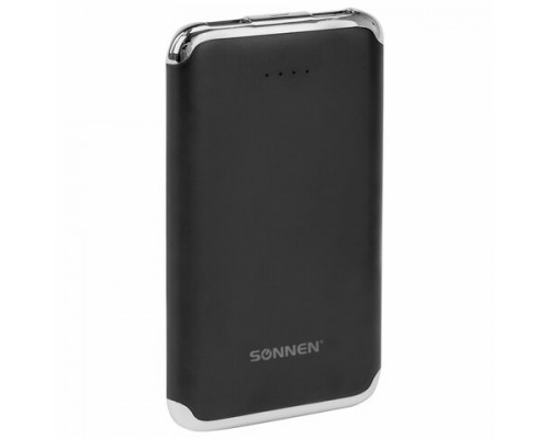 Аккумулятор внешний 6000 mAh SONNEN POWERBANK K611, 2 USB, литий-полимерный,черный, 263029