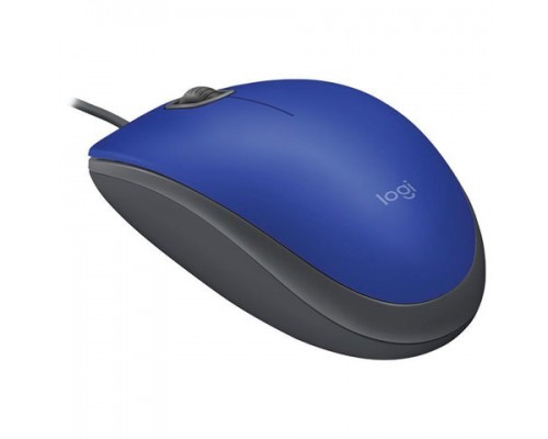 Мышь проводная LOGITECH M110, USB, 2 кнопки+1 колесо-кнопка, оптическая, синяя, 910-005488