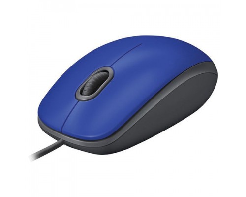 Мышь проводная LOGITECH M110, USB, 2 кнопки+1 колесо-кнопка, оптическая, синяя, 910-005488
