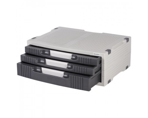Подставка для принтера или монитора BRAUBERG, с 1 полкой и 3 ящиками, 380х275 мм, 510190