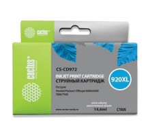 Картридж струйный CACTUS (CS-CD972) для HP Officejet 6000/6500/7000, голубой