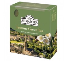 Чай AHMAD (Ахмад) "Jasmine Green Tea" зелёный с жасмином, 100 пакетиков в конвертах по 2 г, 475i-08