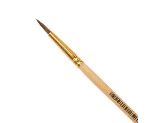 Кисть ПИФАГОР, БЕЛКА, круглая, № 3, деревянная лакированная ручка, с колпачком, 200817