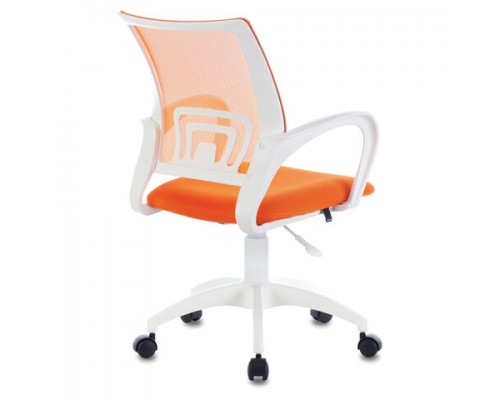 Кресло BRABIX Fly MG-396W, с подлокотниками, пластик белый, сетка, оранжевое TW-38-3/TW-96-1, 532401