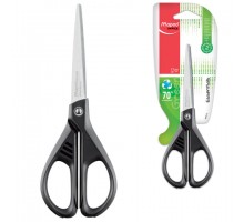 Ножницы MAPED (Франция) "Essentials Green", 170 мм, черные, картонная упаковка с европодвесом, 467010, 468010