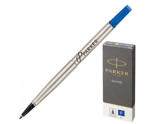 Стержень для ручки-роллера PARKER Quink RB, металлический, 116 мм, узел 0,5 мм, синий, 1950279