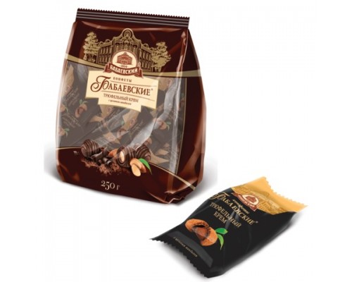 Конфеты шоколадные БАБАЕВСКИЙ с трюфельным кремом, 200г, пакет, ББ16456