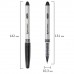 Ручка-роллер BRAUBERG Control, ЧЕРНАЯ, корпус серебристый, узел 0,5мм, линия 0,3мм, 141553