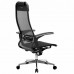 Кресло офисное МЕТТА К-4-Т хром, прочная сетка, сиденье и спинка регулируемые, черное