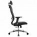 Кресло офисное МЕТТА К-32-2D хром, экокожа, подголовник, сиденье и спинка мягкие, черное