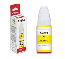 Чернила CANON (GI-490Y) для СНПЧ Pixma G1400G2400G3400, желтый, ресурс 7000 стр., оригинальные, 0666C001