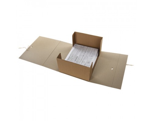 Короб архивный STAFF, А4 (240х330 мм), 150 мм, 2 завязки, переплетный картон, до 1400 листов, 111957