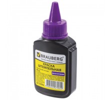 Краска штемпельная BRAUBERG, фиолетовая, 45 мл, на водной основе, 223596