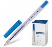 Ручка шариковая STAEDTLER "Stick Document", СИНЯЯ, корпус прозрачный, узел 1,2 мм, линия письма 0,5 мм, 430 M 03