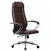 Кресло офисное МЕТТА К-29 хром, экокожа, сиденье и спинка мягкие, темно-коричневое