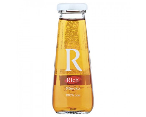 Сок RICH (Рич) 0,2 л, яблоко, для д/п, стеклянная бутылка, ш/к 20386