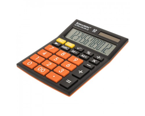 Калькулятор настольный BRAUBERG ULTRA COLOR-12-BKRG (192x143мм), 12 разрядов,ЧЕРНО-ОРАНЖЕВЫЙ, 250499