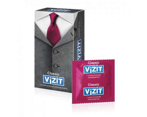 Презервативы латексные VIZIT Classic, комплект 12 шт., классические ш/к 04224