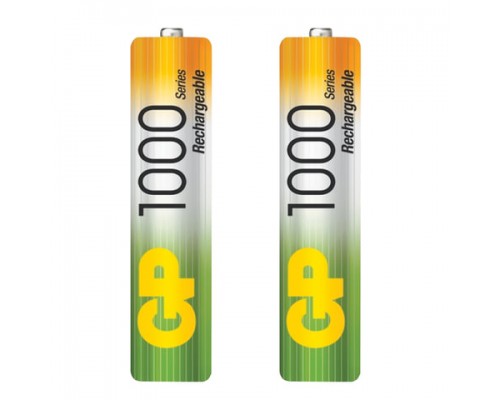 Батарейки аккумуляторные КОМПЛЕКТ 2 шт, GP, AAA (HR03), Ni-Mh, 950 mAh, блистер, 100AAAHC-2DECRC2