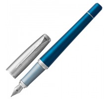 Ручка перьевая PARKER "Urban Premium Dark Blue CT", корпус темно-синий, хромированные детали, синяя, 1931563