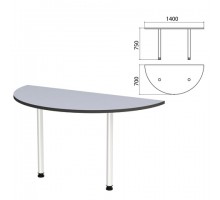 Стол приставной полукруг "Монолит", 1400х700х750 мм, цвет серый (КОМПЛЕКТ)