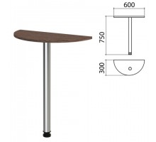 Стол приставной полукруг "Канц", 600х300х750 мм, цвет венге (КОМПЛЕКТ)