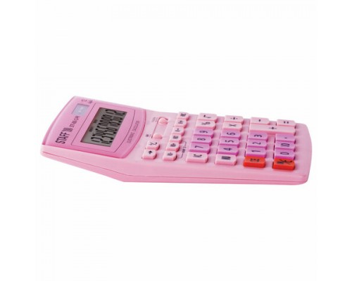 Калькулятор настольный STAFF STF-888-12-PK (200х150мм) 12 разрядов, двойное питание, РОЗОВЫЙ, 250452