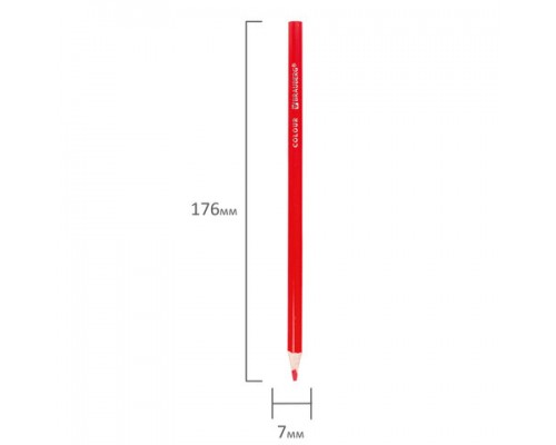 Карандаши цветные BRAUBERG PREMIUM, 6 цветов, трехгранные, грифель мягкий 3,3 мм, 181650