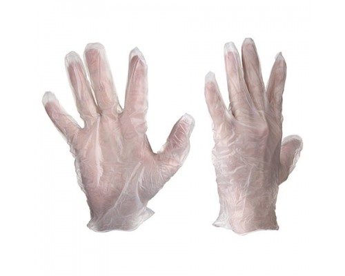Перчатки виниловые, КОМПЛЕКТ 5 пар (10шт), размер M (средний), белые, PACLAN, 540,541