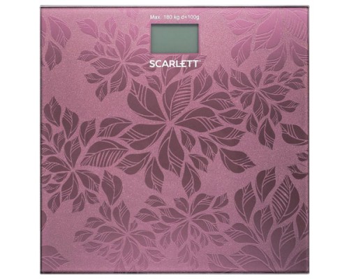 Весы напольные SCARLETT SC-217, электронные, вес до 180 кг, квадратные, стекло, розовые