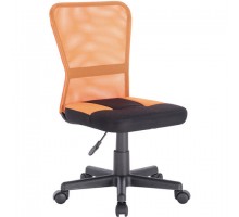 Кресло компактное BRABIX "Smart MG-313", без подлокотников, комбинированное, черное/оранжевое, 531844