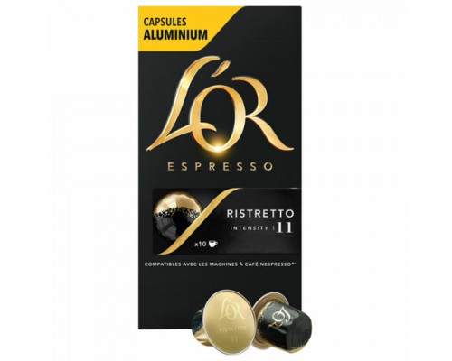 Кофе в алюминиевых капсулах LOR Espresso Ristretto для кофемашин Nespresso, 10 порций, 4028609