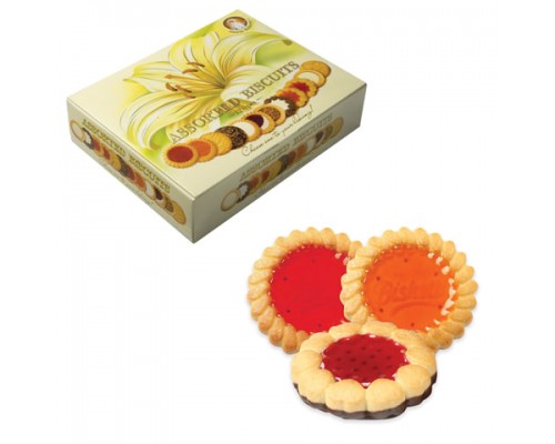 Печенье SANTA BAKERY, ассорти 12 видов, сдобное, 750г, карт. коробка, ш/к 45273