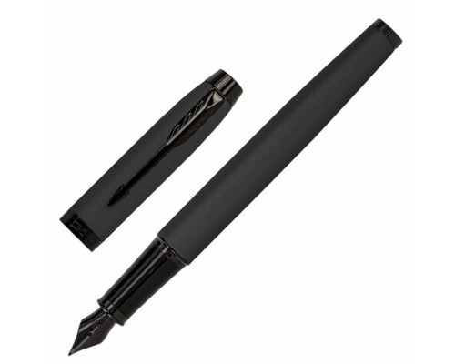 Ручка перьевая PARKER IM Achromatic Black BT, черный матовый, нержавеющая сталь, синяя, 2127741