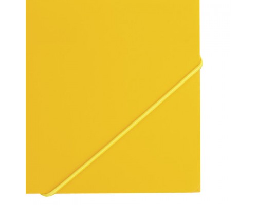 Папка на резинках BRAUBERG Office, желтая, до 300 листов, 500 мкм, 228082