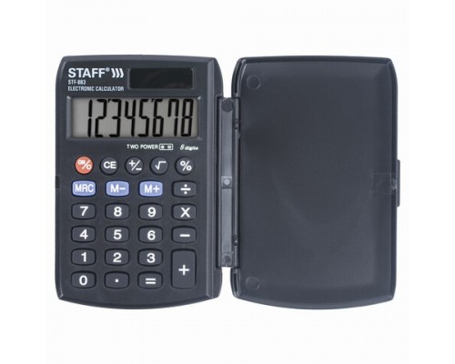 Калькулятор карманный STAFF STF-883 (95х62мм), 8 разрядов, двойное питание, 250196