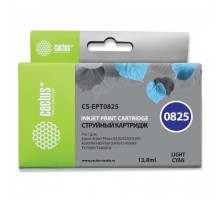 Картридж струйный CACTUS (CS-EPT0825) для EPSON Stylus R270/R390/ RX590, светло-голубой