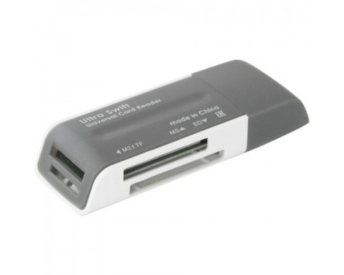 Картридер DEFENDER Ultra Swift, USB 2.0, порты SD, MMC, TF, M2, CF, XD, MS, 83260