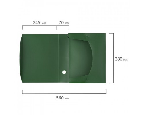 Короб архивный (330х245 мм), 70 мм, пластик, разборный, до 750 листов, зеленый, 0,7мм, STAFF, 237277