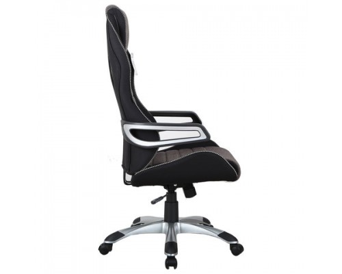Кресло компьютерное BRABIX Techno GM-002, ткань, черное/серое, вставки белые, 531815
