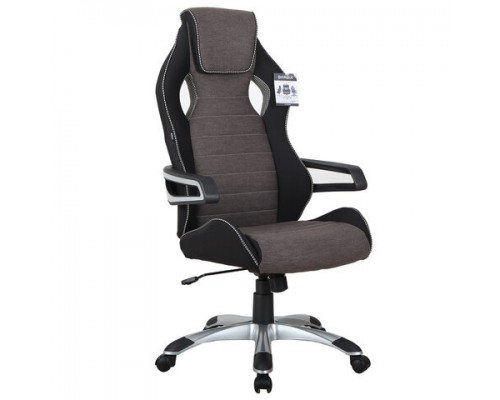 Кресло компьютерное BRABIX Techno GM-002, ткань, черное/серое, вставки белые, 531815
