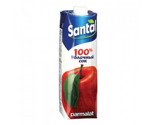 Сок SANTAL (Сантал) яблочный, 1л, для д/п, тетра-пак, ш/к 00061