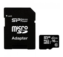 Карта памяти microSDHC 16 GB SILICON POWER UHS-I U3, V30, 85 Мб/сек (cl.10), адаптер, SP016GBSTHBU1V10SP