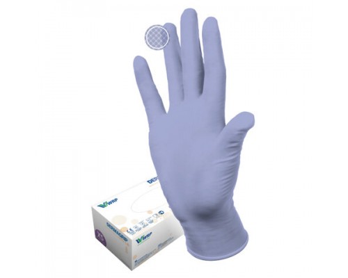 Перчатки нитриловые смотровые, 100 пар(200шт), повышенная чувств-ть, р-р L(большой), DERMAGRIP Ultra