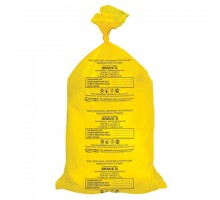 Мешки для мусора медицинские КОМПЛЕКТ 50 шт., класс Б (желтые), 80 л, 70х80 см, 14 мкм, АКВИКОМП