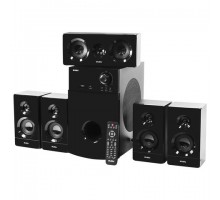Колонки компьютерные SVEN HT-210, 5.1, 125 Вт, Bluetooth, Optical, Coaxial, FM, дерево, черные, SV-014124