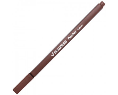 Ручка капиллярная (линер) BRAUBERG Aero, КОРИЧНЕВАЯ, трехгранная, металлич. наконечник, 0,4мм,142257