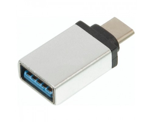 Переходник USB-TypeC RED LINE, F-M, для подключения портативных устройств ,OTG, серый